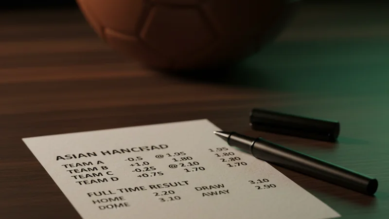 Football betting slip listing Asian Handicap lines with a pen — Asian Handicap explained for Malaysian bettors