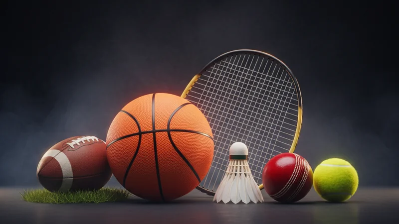 Collage of football, basketball, shuttlecock, cricket ball and tennis ball — best sports to bet on at Maxim88 Malaysia