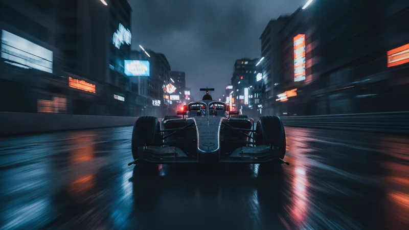 Race car at speed on a night circuit — Formula 1 betting guide for Malaysia at Maxim88