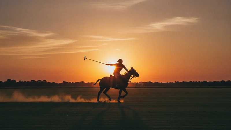 Polo rider silhouette swinging a mallet at dusk — Kelantan Open 2026 results at Maxim88 Malaysia