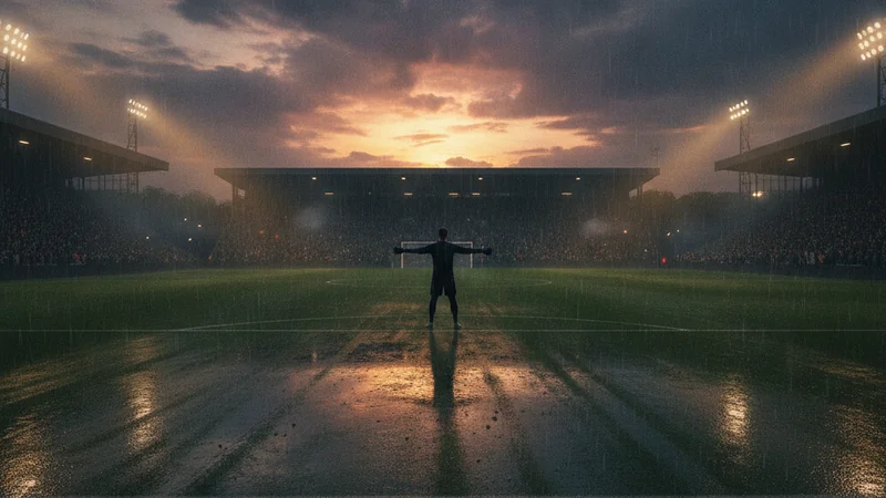 Rain-soaked regional football stadium at dusk — Malaysia FA Cup betting guide at Maxim88